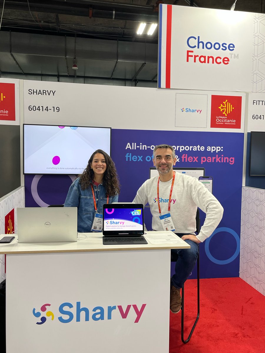Sharvy_app's tweet photo. H-2 before the start of CES ⏰
The Sharvy team is in place and ready to welcome you at booth 60414-19 for a demo of our solution to manage #flexparking and #flexoffice in companies!
#CES2022 #TeamFranceExport @ADOCC_ @businessfrance @LaFrenchTech @Occitanie https://t.co/EtnhjJq6NC