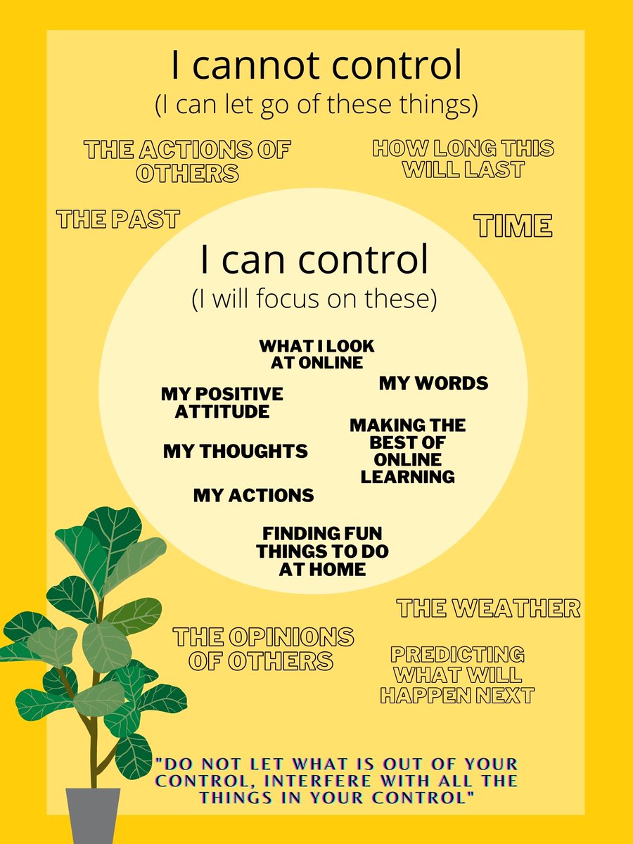 I hope you had a wonderful first day back despite the challenges.🧘‍♂️ Remember to not let the things out of your control, interfere with all the things that are within your control. #ontariolockdown #wednesdaythought  #MentalHealthMatters  @HCDSB_CYCs @HCDSB_MHWB