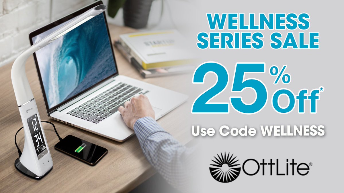OttLite's tweet photo. OttLite's Wellness Series Sale
25% Off ALL WELLNESS SERIES LAMPS
• Desk and Floor Lamps
• Prevention by OttLite
• Sanitizing Lamps
• UV Disinfecting Devices
Use coupon code WELLNESS
https://t.co/dE9u6s2Ek2
Ends January 24th.
#Wellness #Lamps #OttLite #Sale https://t.co/HqnUNHQfOF