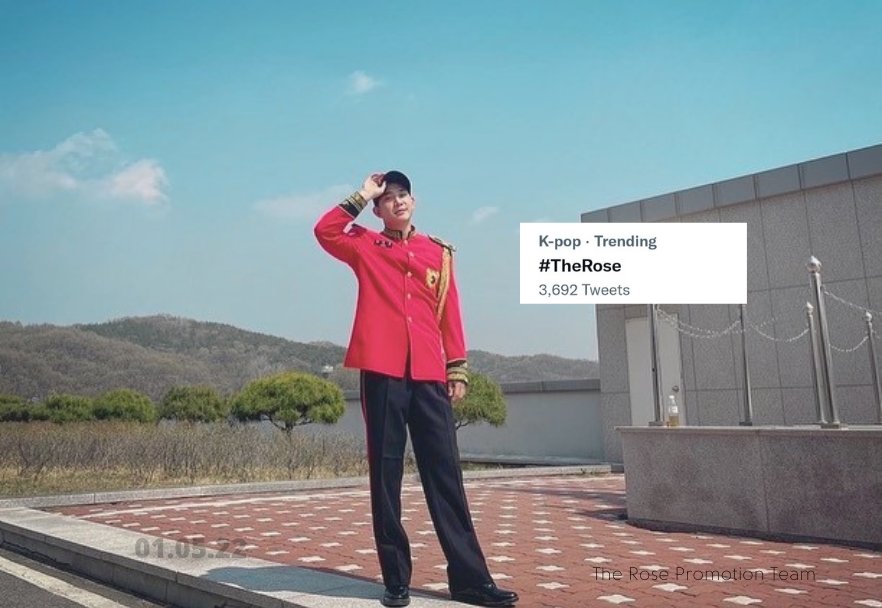 PromoteTheRose's tweet photo. As Black Roses celebrate the end of Dojoon’s military service, our hashtag has become trending on Twitter.
Thank you for those who joined the Twitter party. Cheers to more trends with #TheRose 🎉
#WELCOMEBACK_DOJOON
#RedRoseDojoonIsBack
#도준 @TheRose_0803 @parclassic https://t.co/gQWb8UqgvP