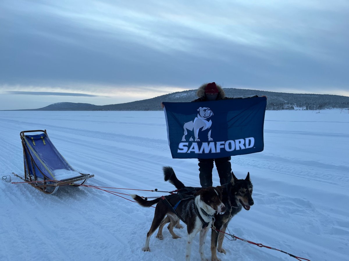 Whether in B’ham, across the country, or on a frozen river in the Swedish Arctic Circle, it’s a great day to be a bulldog! (even the two members on my dog sled team agree 😉) 
#AllforSAMford 
#SamfordUniversity <a href="/samfordu/">Samford University</a>