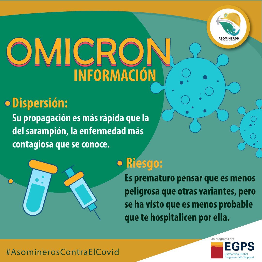 asomineros's tweet photo. 💉 Información importante sobre la Variante Omicron, que hay que tener en cuenta: 
#EGPS #Asomineros @MinSaludCol @MinEnergiaCo @CONNIEGJ @WBG_Energy @MineColombia https://t.co/mFJBYxoDMr