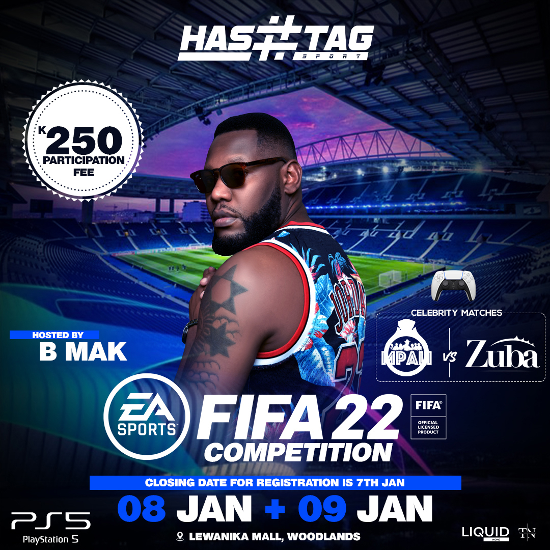 LiquidHomeZM's tweet photo. Hashtag Entertainment presents the FIFA 22 Tournament! To participate in the tournament contact Hashtag entertainment using the following numbers +260 960231524 & +260 973562121.
Liquid are proud to be part sponsors of the Prizes.
#WeAreLiquid #HashtagEntertainment #FIFA22 https://t.co/6SCJzidanA