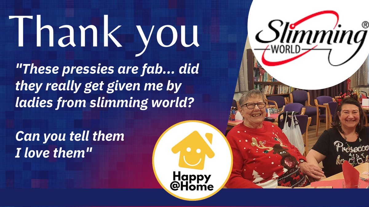 We want to thank the wonderful staff of our local Slimming World  Leanne, Louise, &amp; Andrea and all their generous customers who donated gifts and cards to our elderly residents. You have really made them smile and they want you to know they love you. #SlimmingWorld