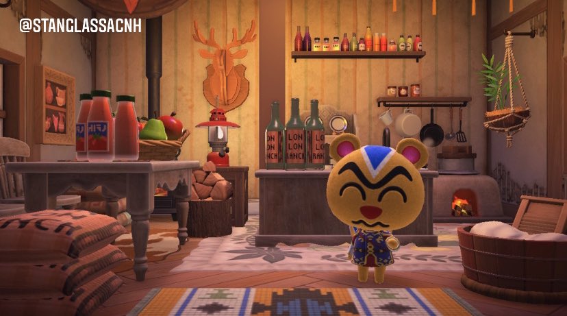 StanglassACNH's tweet photo. Ricky is the owner of Lon Lon Ranch on Skyloft 🐴🐄 he makes Lon Lon Milk to be sold and enjoyed on the island 🥛Malon helps him take care of the animals🥺 #ACNH #ACNHDesigns #zeldacore #Zelda https://t.co/GN00QkF5Lx
