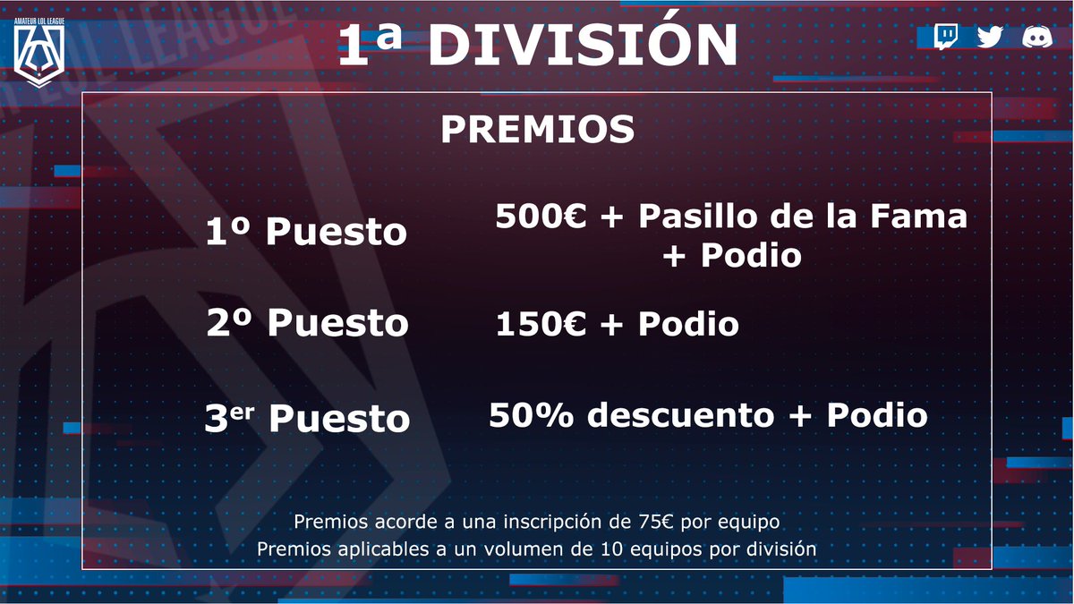 ALL_lolleague's tweet photo. Estamos encantados de estar de nuevo por aquí ya apurando los días antes de comenzar la nueva temporada. 🎉🎉🎉

Hoy queríamos informaros de los premios de nuestras divisiones. 🏆

Como siempre cualquier duda nos podéis comentar vía MD 📩 https://t.co/cfsQaZ6VKq