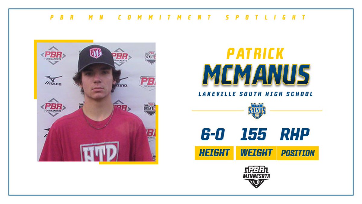'22 Patrick McManus <a href="/patrick3mcmanus/">Patrick McManus</a>, RHP, <a href="/LSCougsBaseball/">Lakeville South Baseball</a> - commits to <a href="/cssbaseball/">Saints Baseball</a> 

Bio 🔗bit.ly/PatrickMcManus