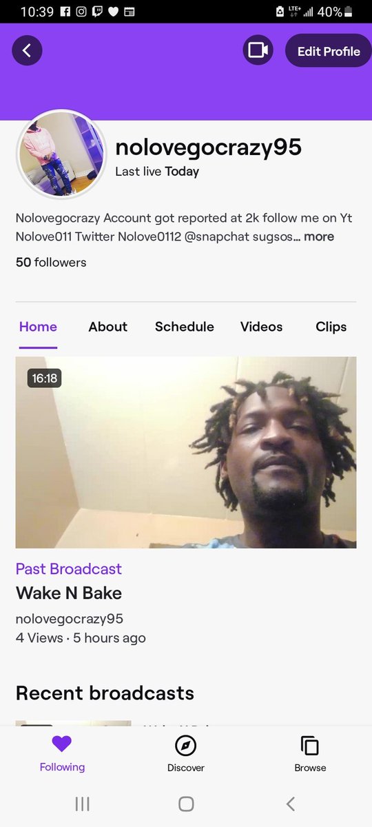 Nolove0112's tweet photo. Just hit affiliate on my new twitch account appreciate all my supporters and haters I need yall energy to make me greater #Mrtoxic #gocrazyclan #nolovegocrazy95 #twitchaffiliate https://t.co/F2pZFqMQwj