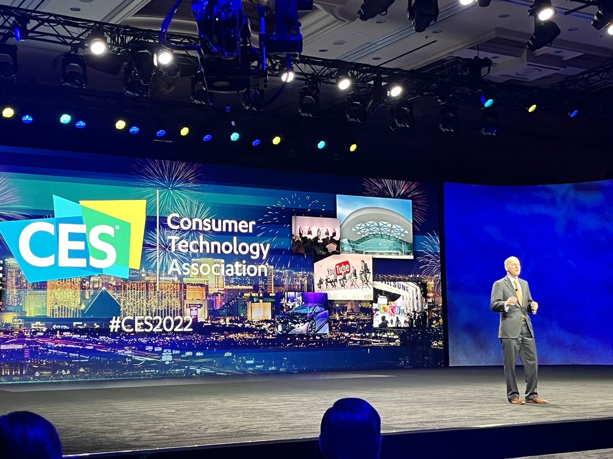 Opening <a href="/CTATech/">Consumer Tech Association</a> keynote at the 55th edition of the Consumer Electronic Show (#CES2022 ) with <a href="/GaryShapiro/">Gary Shapiro</a> - tech is empowering people and sustainability is a key focus today. #EV #healthTech #robotics #foodtech #DigitalAssets #SpaceTech