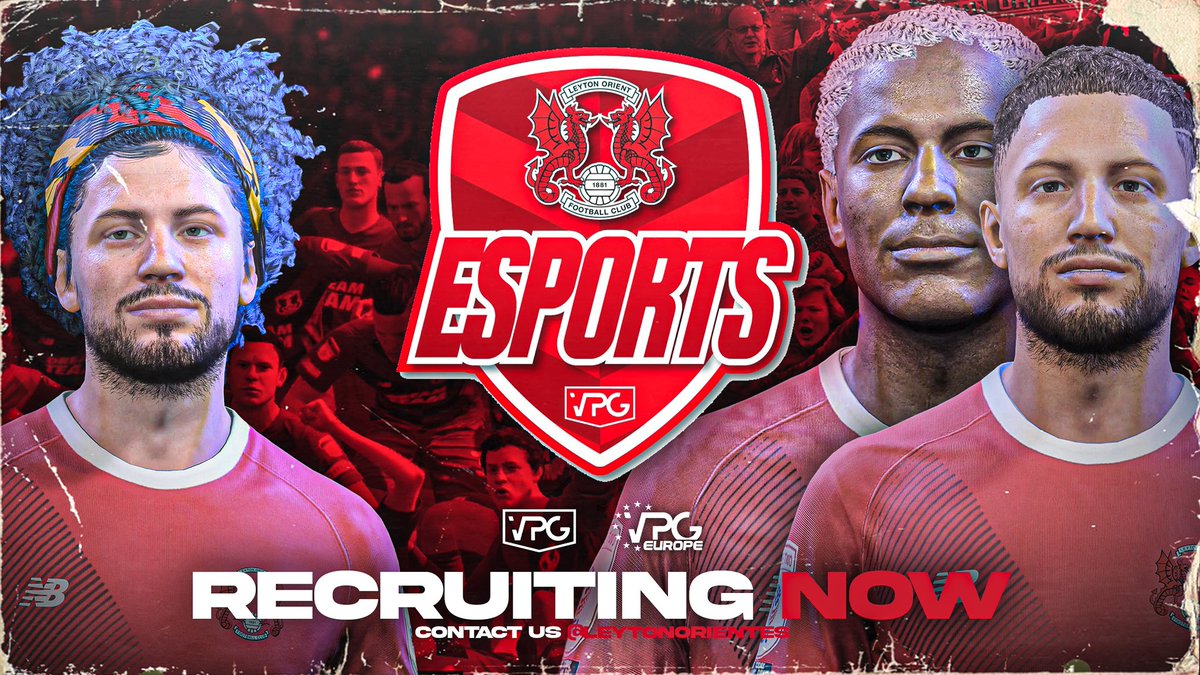 Leyton Orient Esports 🔴⚫

For Fifa 22 PS5 ⚽ 
VPG EU League 1 PS5 🇪🇺
VPG England Premier League PS5 🏴󠁧󠁢󠁥󠁮󠁧󠁿

🗓️ Mondays, Tuesdays and Thursdays.

We are seeking pro clubs players who can take us to the next level.

discord.gg/9xF8RpzZ