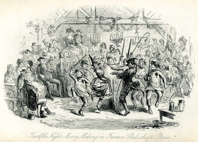 Tonight is #TwelfthNight-or #EpiphanyEve-a festival that takes place on the last night of the #TwelveDaysofChristmas, marking the coming of the #Epiphany. Activities include: singing Christmas carols, chalking the door, merrymaking, having one's house blessed, & going to church.