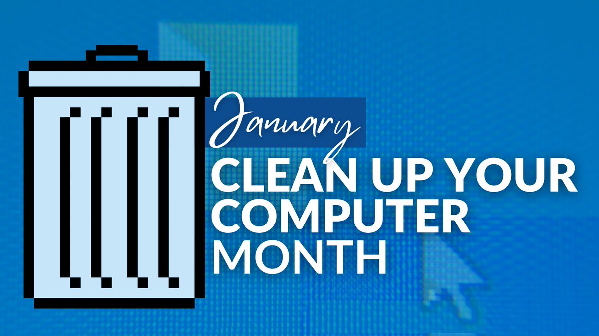 SmarterConsult1's tweet image. January is #CleanUpYourComputerMonth! We know that you&apos;ve been meaning to go through that hard drive all year long... Plan on tackling one folder per day to get it done and start the new year #organized.
