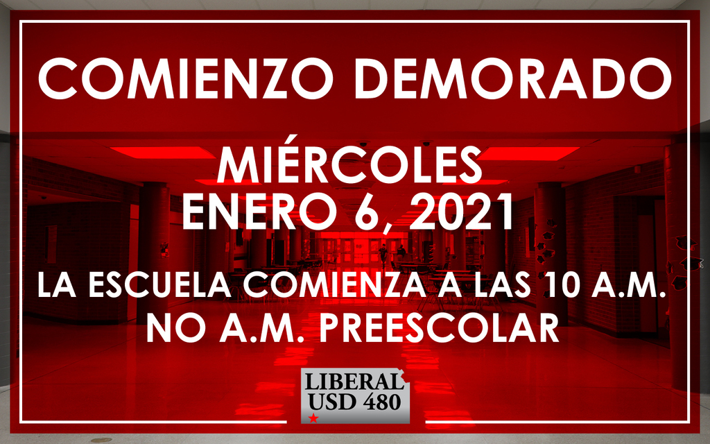 Due to the wind chill advisory for the morning of 1/6, USD 480 will be on a delayed start schedule. School will begin at 10 a.m. and there will be no a.m. preschool.