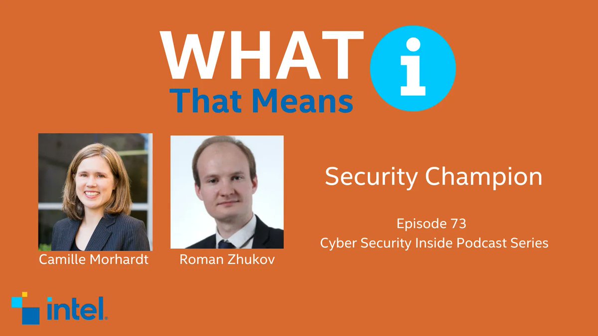 “I think this is the era when #security first mindsets start to play,” says @IntelUK’s @rozhukov. Having a #SecurityChampion on your team can help make sure your product stays #protected. He joins Camille @morhardt on this #CyberSecurityInside #WTM. buff.ly/2R1sM7q