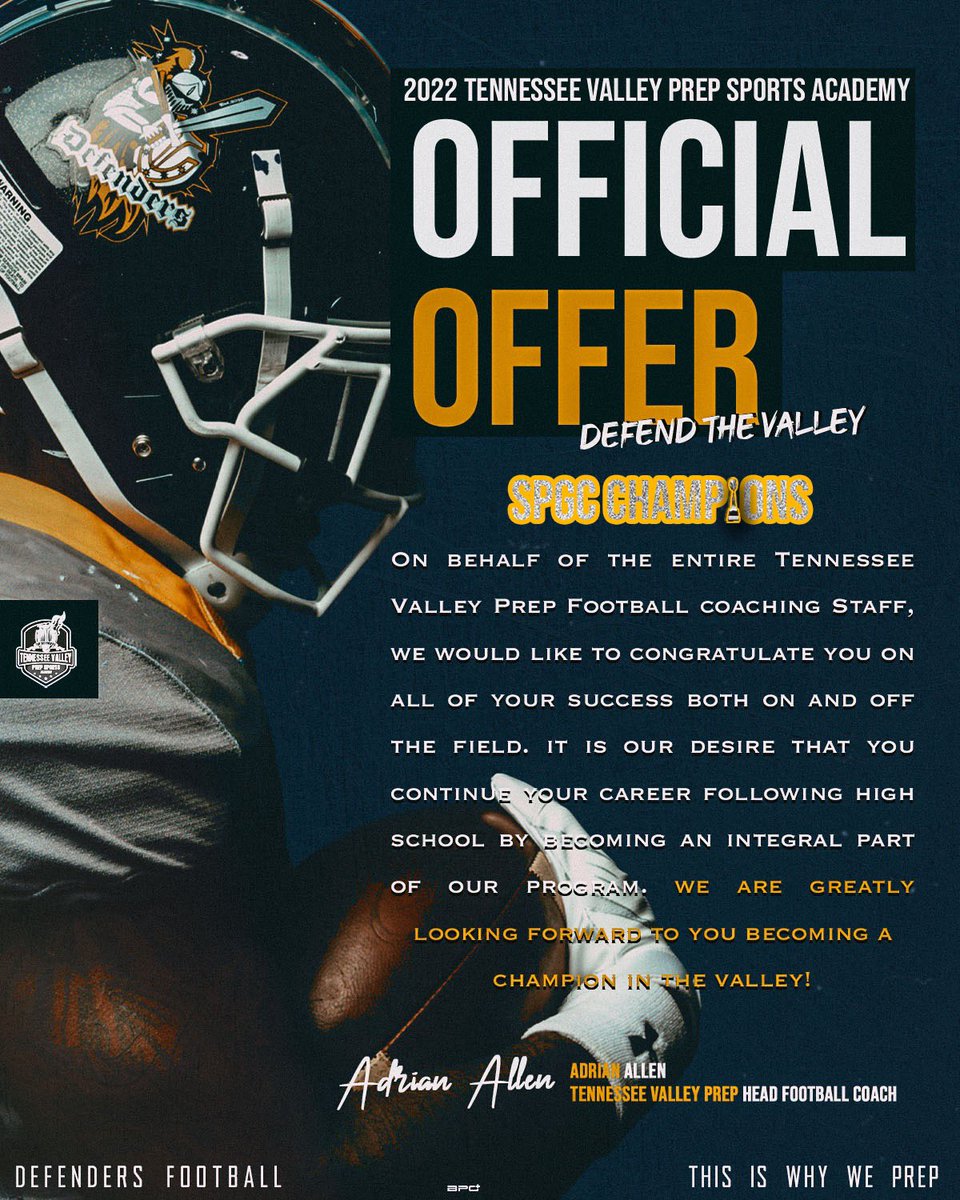 datherealest_'s tweet photo. Blessed to receive a ⭕️ffer from TENNESSEE VALLEY PREP! #RJBFB🧰
@tnvpsa @AdrianA14341147
@JHSCardinalFB @CoachCarmichEAL
@PostGradRecruit @1tiptoedomo
@RecruitGeorgia @ChadSimmons_
@Mansell247 @dlfarn @jwindon35
@RivalsJohnson @BigFaceSportss
@scoutingreport_ @GeorgiaPrepMag https://t.co/fMSHMOu5Fj