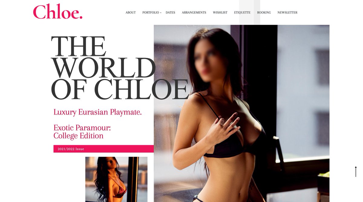 DateChloe's tweet image. So excited to be launching my new website! It has been several months in the making and I am so thankful to have worked on my vision with @ParamourDesigns 💕

I will be raising my rates by the end of Q1.

#DateChloe 💋