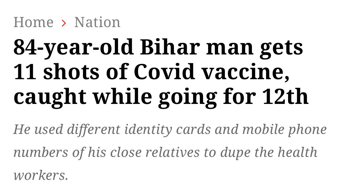 Bihar_se_hai's tweet photo. Them : Vaccine isnt safe.
Meanwhile 84 old man from Bihar ; https://t.co/Kh35Uu9VA0