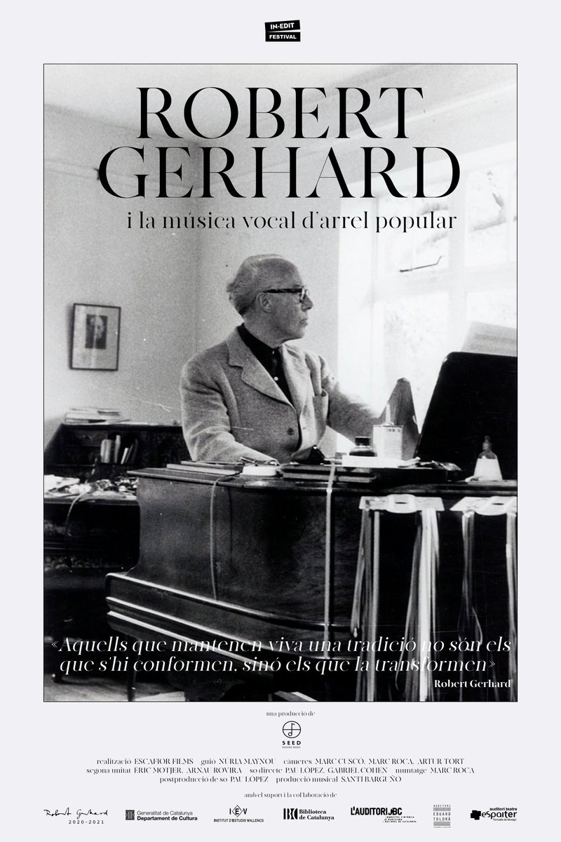 Seedmusic_eu's tweet photo. El 5 de gener de 1970, a Cambridge, morí el compositor vallenc @RobertGerhard_. Aquesta nit (0.30h) @canal_33 emetrà el curtmetratge en què parlem d'aquesta gran figura i del procés d'enregistrament de l'àlbum 'Robert Gerhard. Vocal Folksongs'

🎥 Tràiler https://t.co/NxQDoUjuP5 https://t.co/WiYPVTvD7G