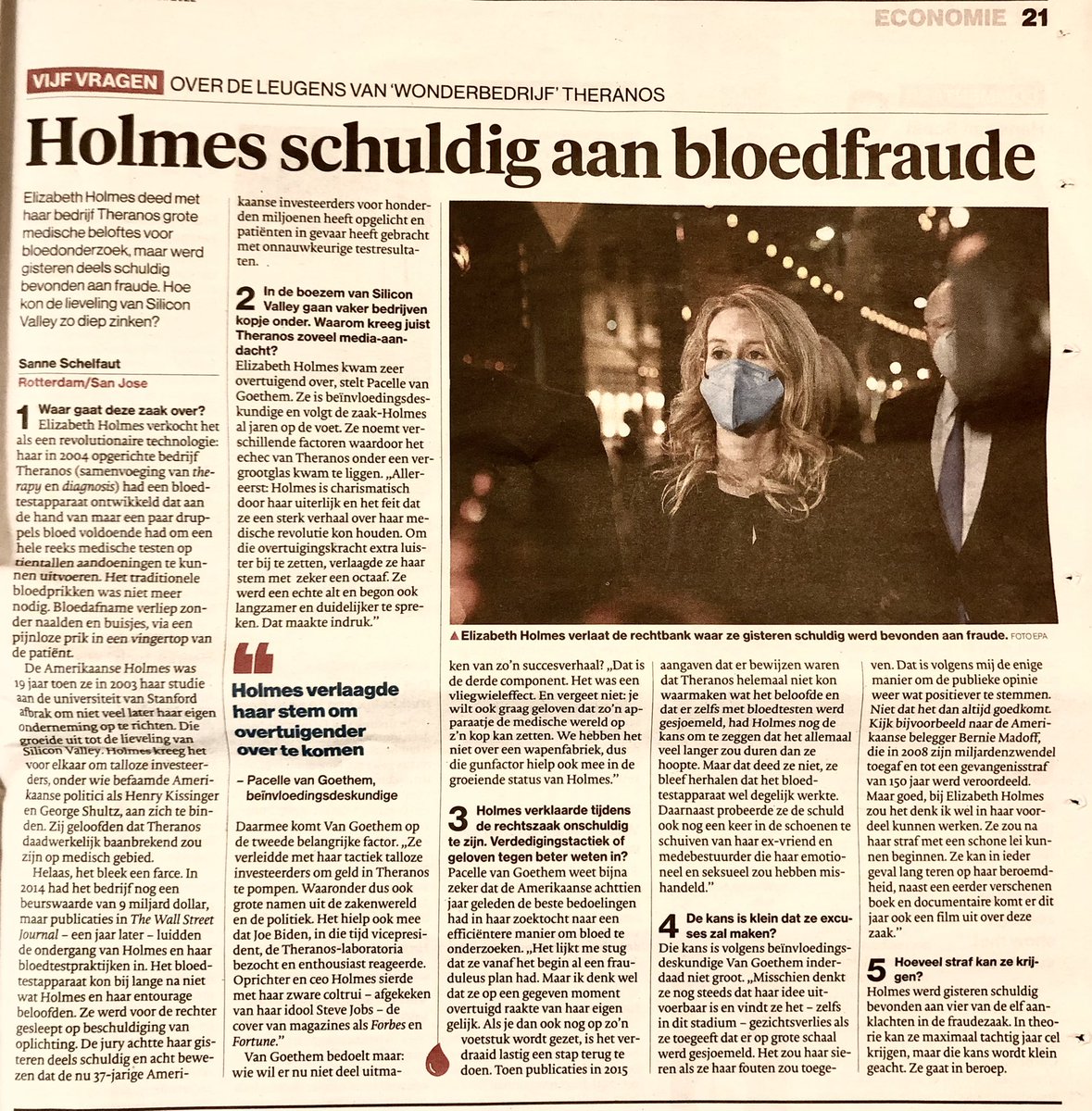 Elizabeth Holmes en de kunst van overtuigen: Hoe het zover kon komen. Lees het artikel vandaag in het <a href="/ADnl/">AD.nl</a> <a href="/SchelfautSanne/">Sanne Schelfaut</a> <a href="/Businessboek/">Business Contact</a> #truepersuasion