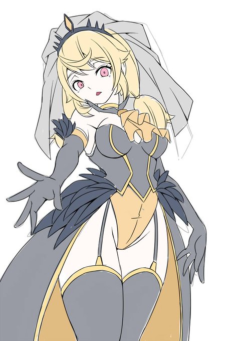 次回作は花嫁学校の妖夢シリーズの更新だァァ
堕ちた黄翼の花嫁の活躍を見逃すな!抱いていたコンプレックスを晴らすべく生徒たちをしもべにしてアヤノたちを追い詰めるキャラクターです。ちょっと見た目変えました 