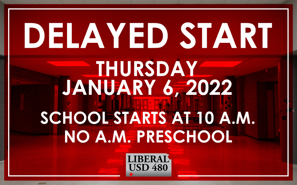 EMS480's tweet photo. Due to the wind chill advisory for the morning of 1/6, USD 480 will be on a delayed start schedule. School will begin at 10 a.m. and there will be no a.m. preschool. https://t.co/gJPHAc5qTM