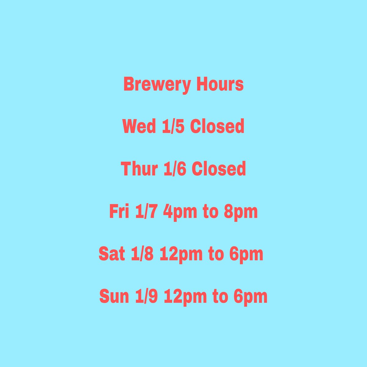 To-go hours this week