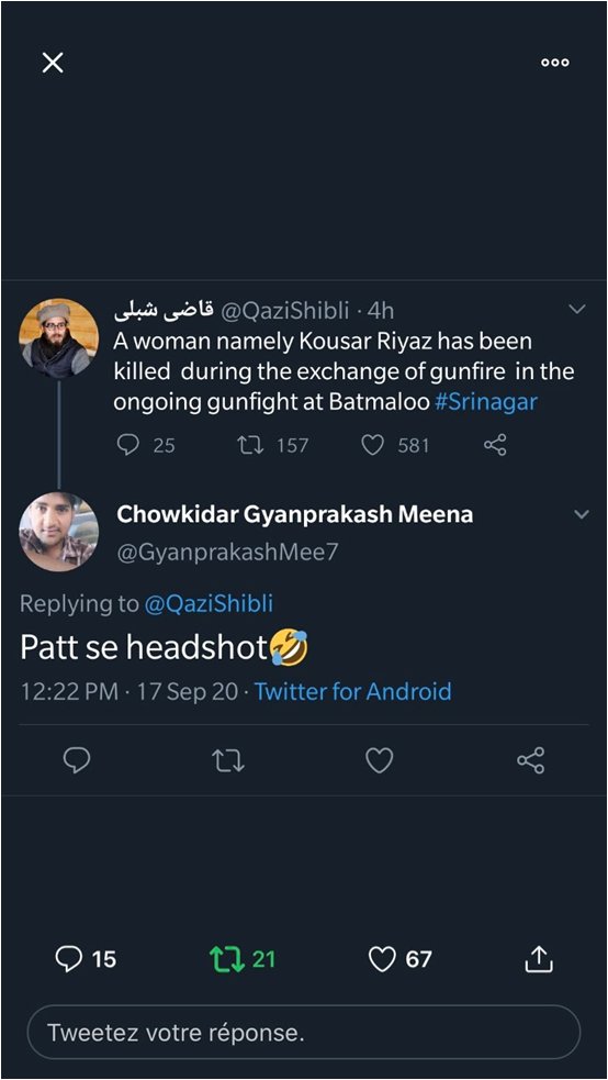 They want to make rape of Muslim women a casual thing. Apparently, getting headshot is fun to themMoreover, as part of their dehumanising agenda, they celebrate lynchings & boast abt it regularly.