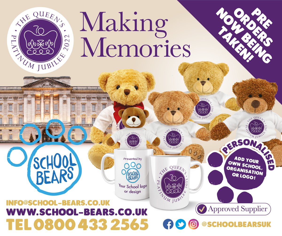 School Bears are now taking Pre Orders school-bears.co.uk/product/queens… #queensplatinumjubilee #PlatinumJubilee #makingmemories #schoolbearsuk