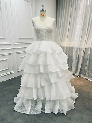 Beaded Lace & Glitter Layered Tulle Princess Bridal Gown | 