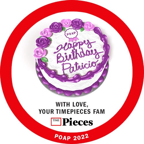 TIMEPieces's tweet photo. Happy Bday, Patricio @poapxyz! You &amp; your team have been so instrumental in the TIMEPiece community's success that we made you a customized, non-redeemable POAP for YOUR big day! 🙂♥️

HBD! 

Your @TIMEPieces Family https://t.co/tlm8PGvcIO