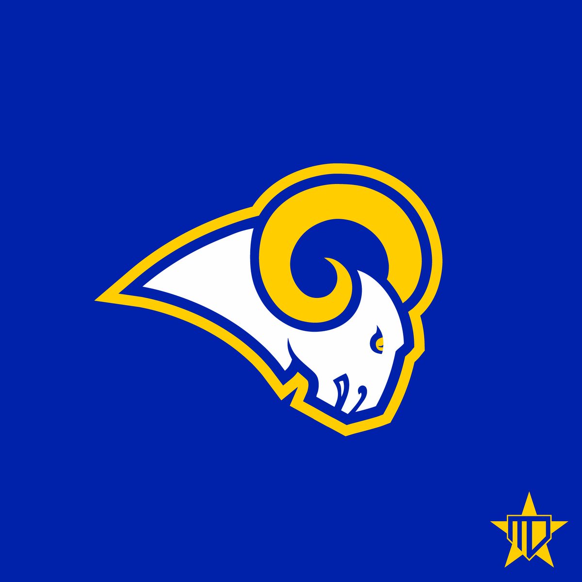 MJD7Design's tweet photo. Los Angeles Rams logo redesign: I took the St. Louis logo and tried to add some “Los Angeles” flair to it, while also drawing attention to the iconic ram horn. I also added a version with just the head, mirroring the Rams’ earliest logos. https://t.co/JKcrFR28As