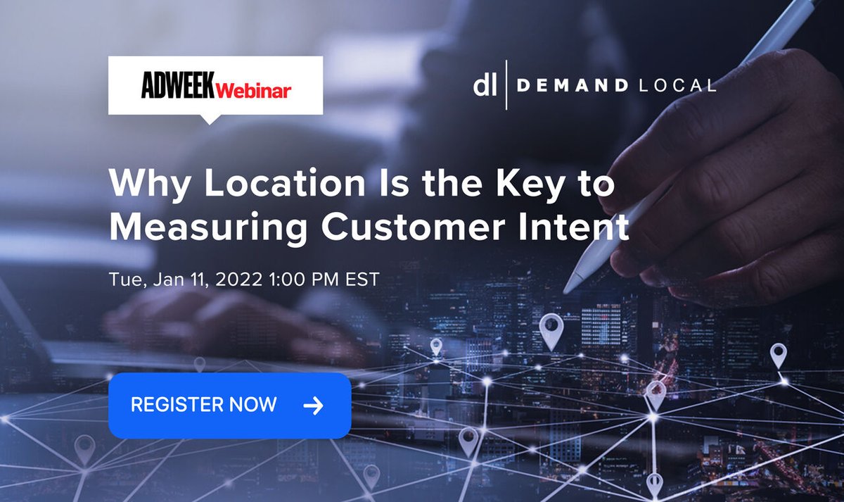 Join the experts from Demand Local and Walton Isaacson for a LIVE webinar on Jan 11th, Tuesday 1 PM EST to learn more about how location, visitation patterns, and foot traffic can be used to measure intent in the new customer journey.
bit.ly/3ESaYiA