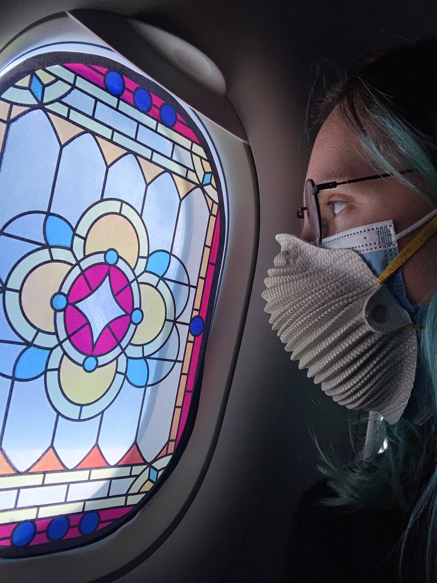 I brought a backpack full of stained glass windows to give to people on my flight so we could all pray together