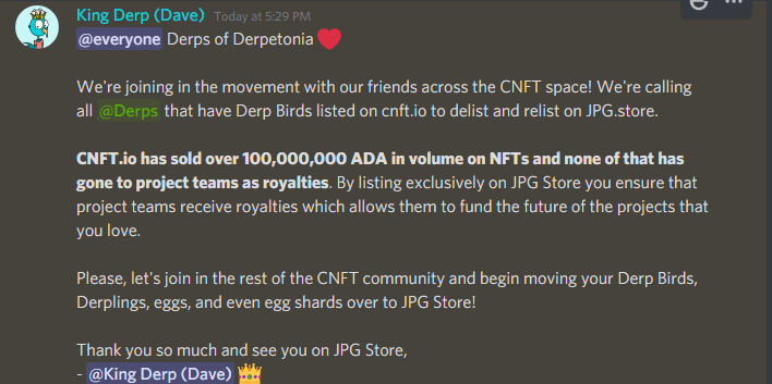 ChainGab's tweet photo. This needed to happen for mass adoption of the #CNFT space + to better support these awesome teams &amp; I am pumped to see @The_ClayMates @DegenCryptoClub &amp; @DerpBirdsNFT leading the way! https://t.co/HdZ9kKdJ6v