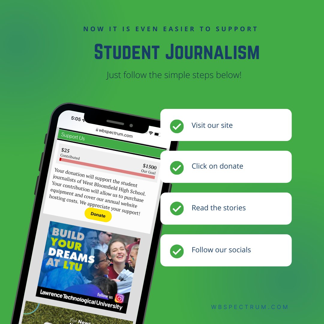 wbspectrum's tweet image. Please consider supporting Spectrum and all student journalism by donating today. Your donation helps us keep our website going and our news magazine in print. Spectrum is student-run and supported only by donations and advertisements.  #studentjournalism #journalism #onlywb