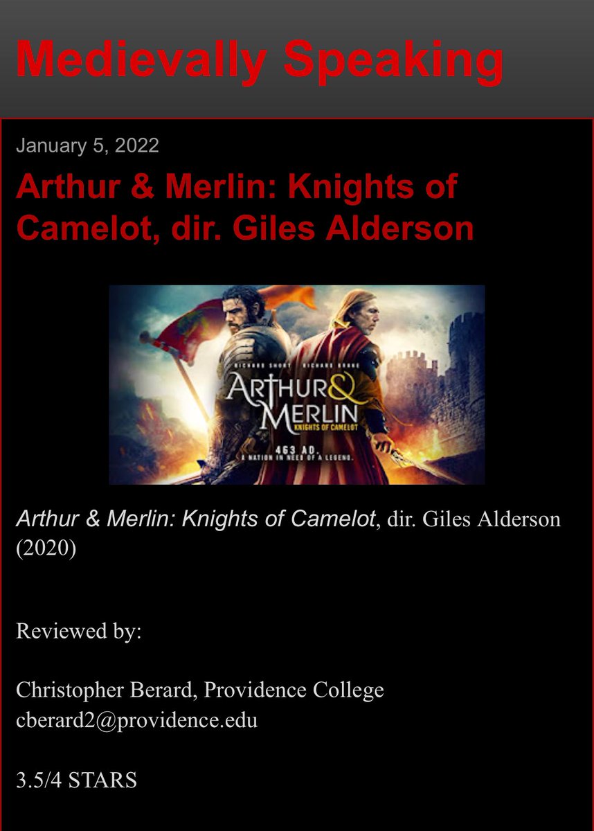 Cracking 3.5/4 stars review for #KnightsofCamelot Thank you @Arthurianism & #medievallyspeaking medievallyspeaking.blogspot.com/2022/01/arthur… #filmmaking #indiefilm