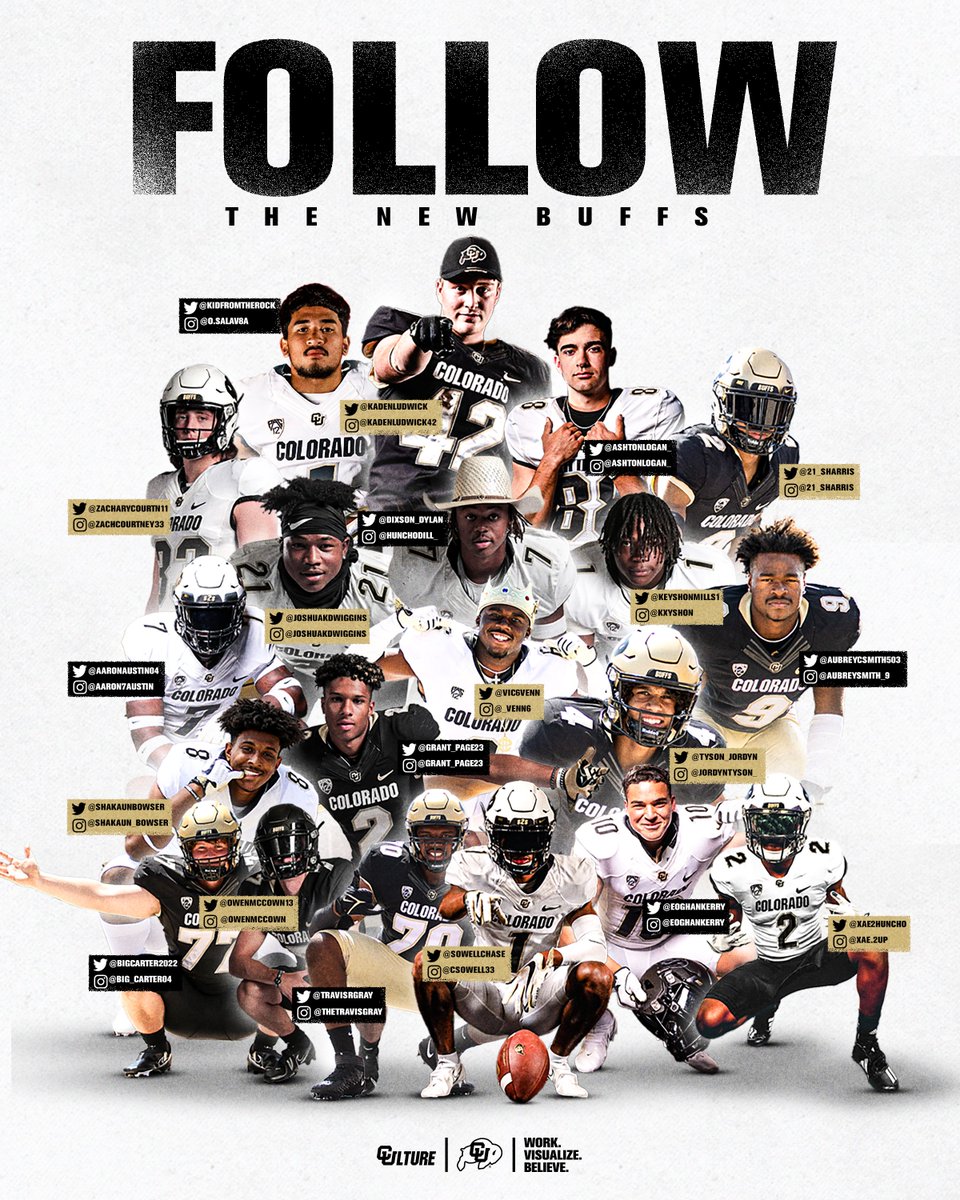 CUBuffsFootball's tweet image. Hit that follow for the new guys ✅

#GoBuffs | #CUlture