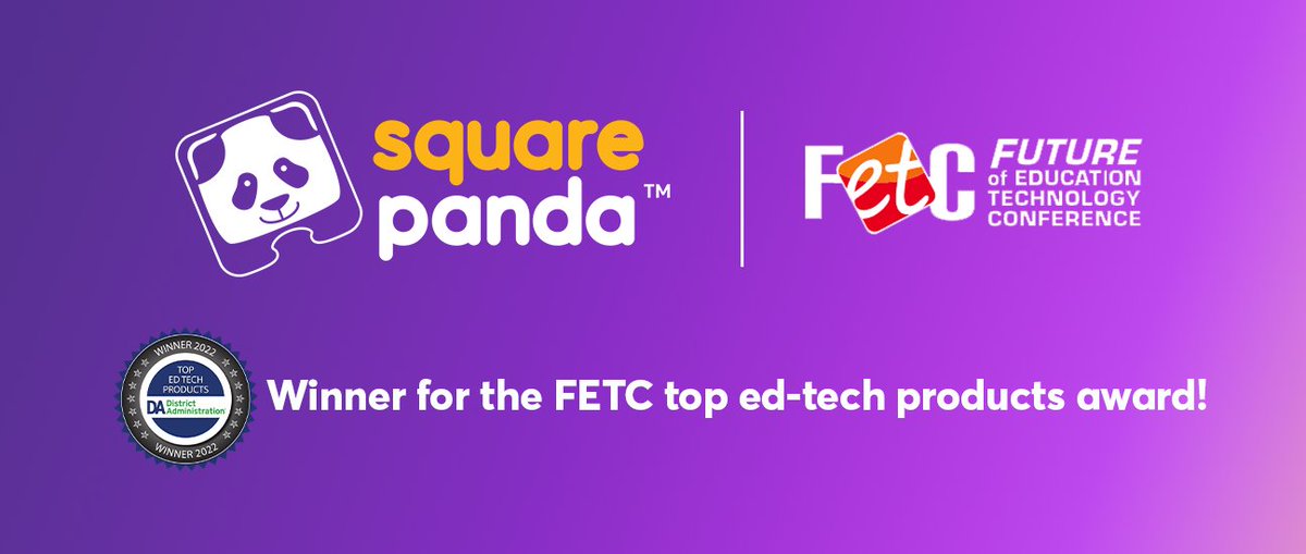 SquarePandaEdu's tweet photo. ๐ Square Panda has been selected as a winner for the FETC top ed-tech products award! Come visit us at the conference this year, January 26th through the 28th! ๐
#squarepanda #FETC #edtechaward #edtech #literacycenters #phonics #gamebasedplay #futureofeducationtechnology https://t.co/quS29cwtAX