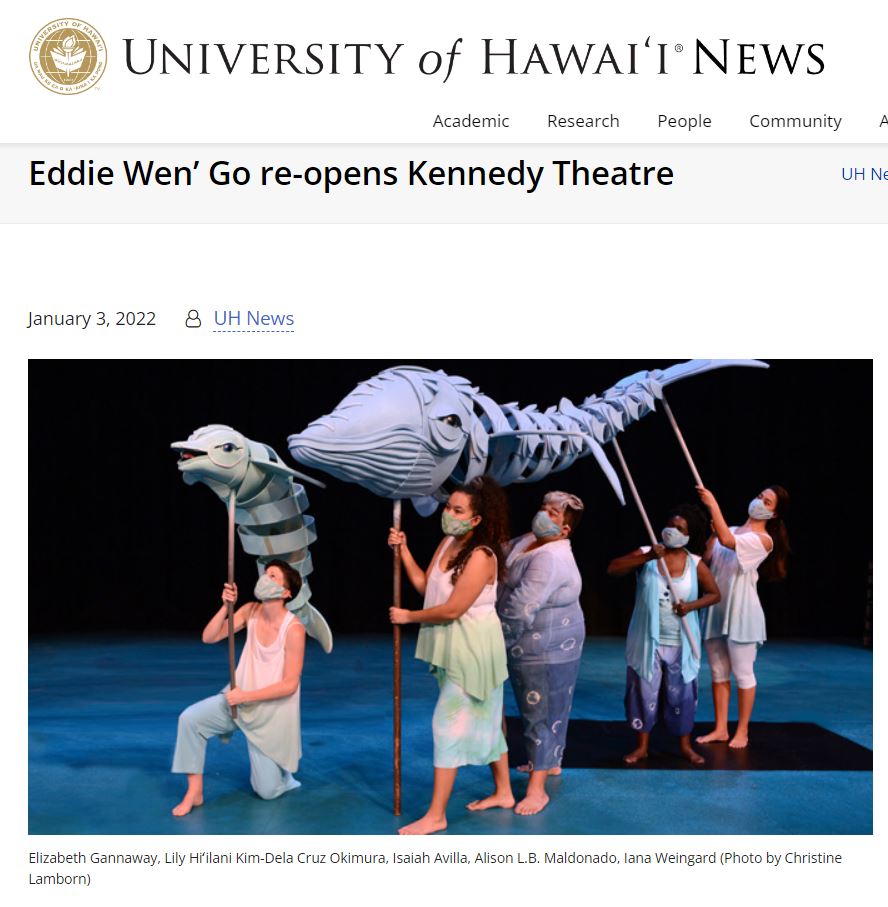 With safety protocols and guidelines in place, we are excited to bring live in-person performances back to Kennedy Theatre this Spring!

Read the full story by visiting: hawaii.edu/news/2022/01/0…

#UHNews #UHM #UHMKennedyTheatre #EddieWenGo #GiantPuppetry #TheatreForYoungAudiences