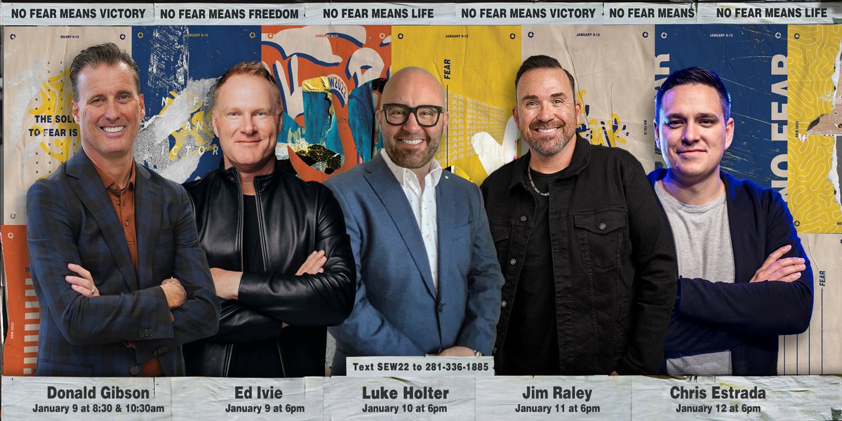 MercyGateChurch's tweet photo. Here is the lineup for Spiritual Emphasis Week 2022: No FEAR! Starting Sunday, January 9th-Wednesday January 12th.  https://t.co/c7M8dg3HcR https://t.co/9Ay5rPKAf5