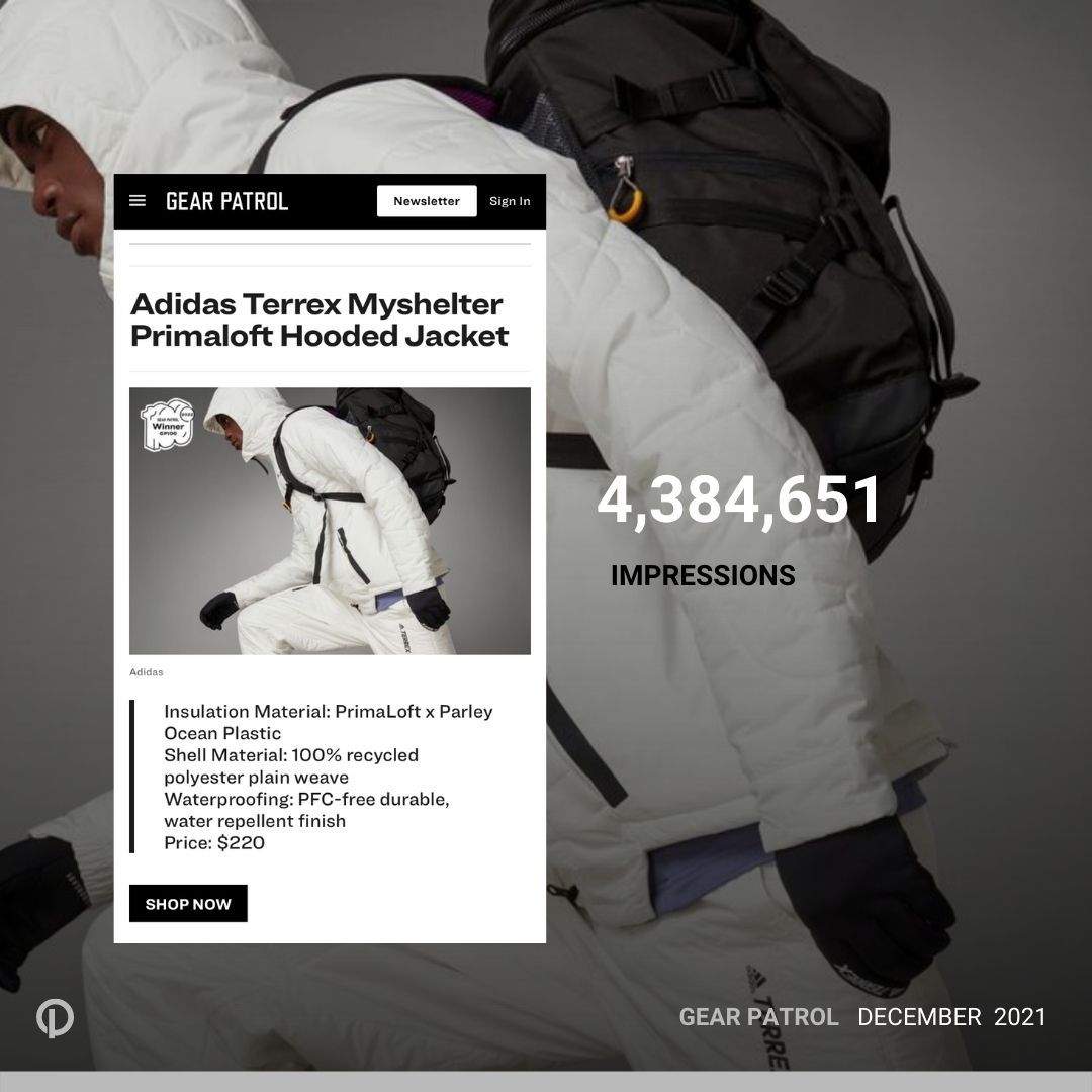 pitchblend's tweet photo. Client News 📣 | @gearpatrol highlights the @adidasterrex Myshelter Primaloft Hooded Jacket for 10 Best New Outdoor Products of the Year ❄️ as one of the "coolest recent launches" that doesn't compromise on performance.

#PR #Pitchblend #adidas #Clientwork #sustainable #fashion https://t.co/ryVfYIW2n5