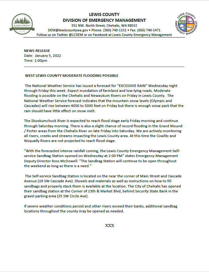 Lewis County Emergency Management tweet media