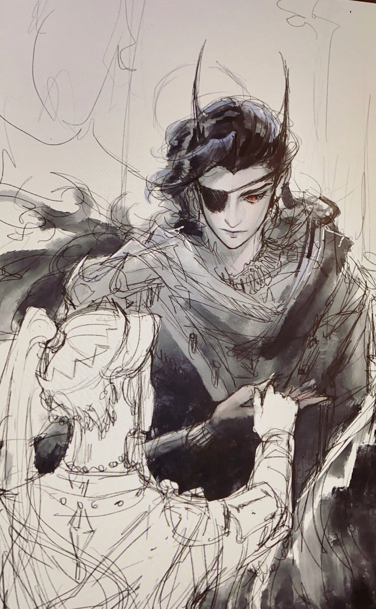 NatashasArt1's tweet photo. Clocking out with this super rough hualian wip~ goodnight! 🌙✨

#hualian #tgcf #tianguancifu #天官赐福 https://t.co/K3jBtk48Ct