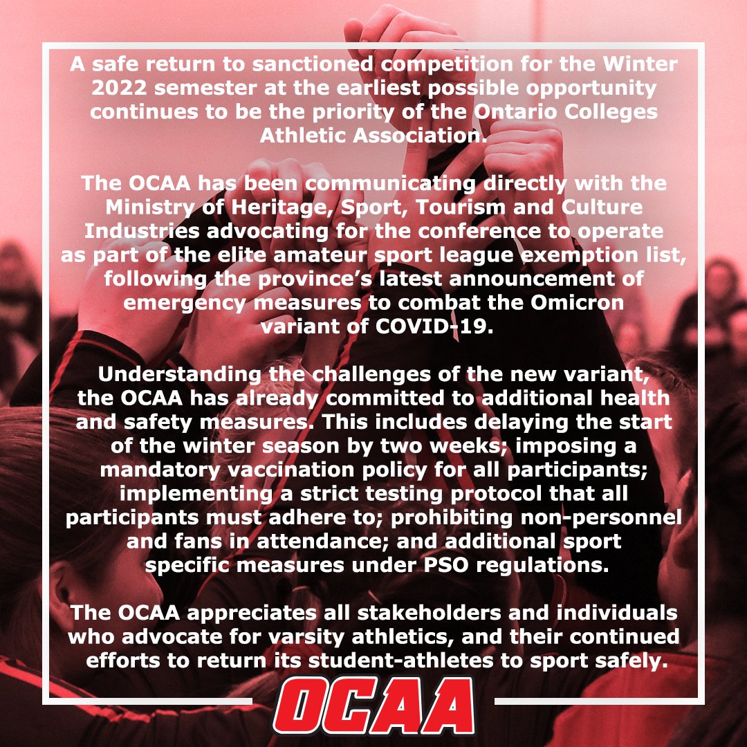 Ontario Colleges Athletic Association tweet media