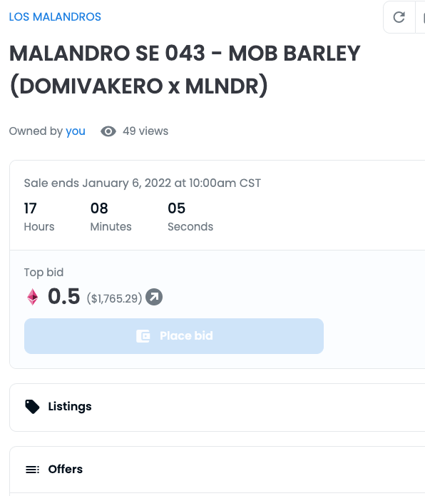 mlndr_nft's tweet photo. Where's my 420 gang? 🇯🇲
If you're a ganja lover you need a proper pfp.
MOB BARLEY is here for ya! 😌💨
Top offer sitting at 0.5 $ETH
(TYSM @ImmortalzTech)
17 Hrs. left to go.
Collab with @DOMIVAKERO https://t.co/dp5fRM8WnR