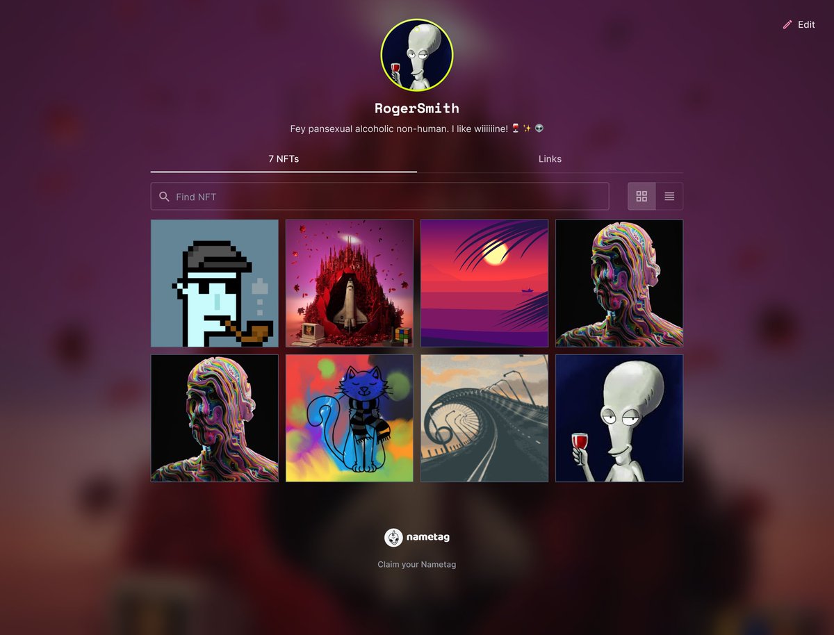 nametagtweets's tweet photo. Announcement #2

Native profile pages/cross-chain galleries are LIVE 🌀

You can browse galleries by clicking someone’s Nametag in the directory: https://t.co/XN4ou10Ddw

Or by navigating to their page directly! Here’s an example we love: https://t.co/UhZx9d3gBu https://t.co/uEtonGbyaB