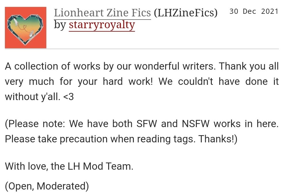 Hey everyone! 

We have a collection on AO3 if you're looking to browse our amazing fics! 💫

Comments and kudos always appreciated!

archiveofourown.org/collections/LH…