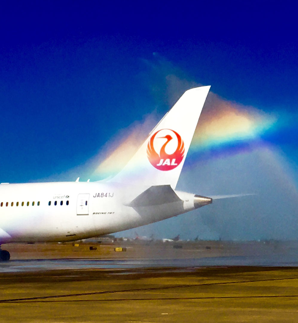 JAL_Official_jp's tweet photo. 今日1月6日は
1(い)6(ろ)の語呂合わせから
 🎨#色の日🎨

ということで…

虹に包まれた鶴丸をお届け🌈

笑顔あふれる素敵な一年になりますように✨

#もくようび
#カラーの日 https://t.co/IjPrPcSnuK