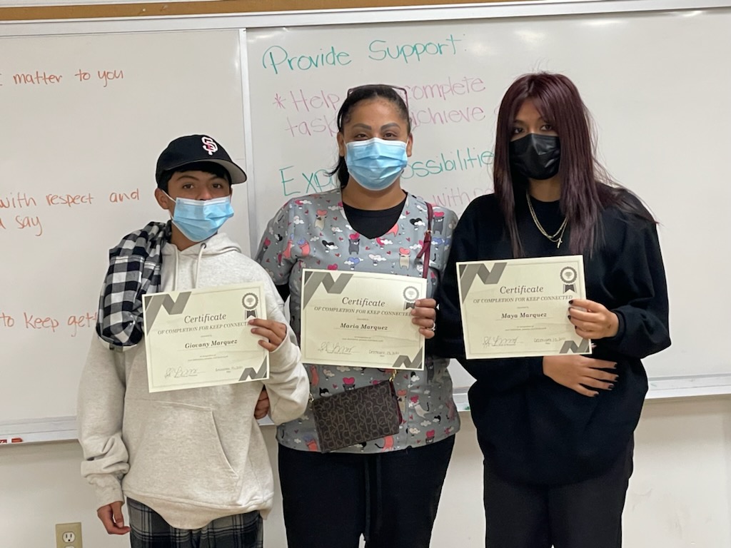 Another group of families has graduated through the Keep Connected program! Keep Connected helps build strong relationships between youth and their parenting adult through weekly sessions that encourage communication, support, sharing power, and expanding possibilities. Congrats!