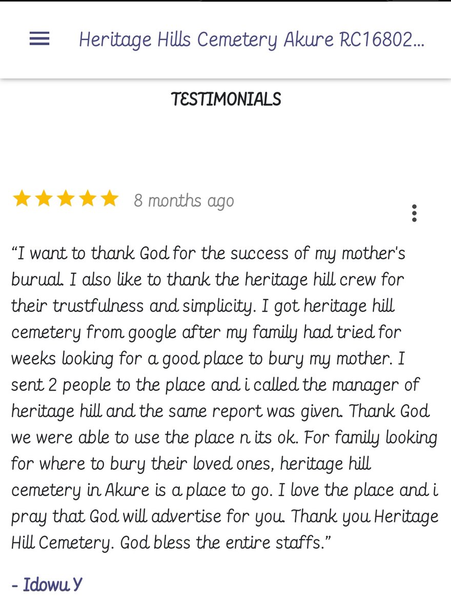 CemetaryHills's tweet photo. ......testimonials https://t.co/cPVnym3cQ1